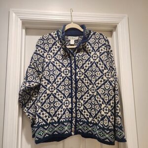 L.L. Bean Vintage Wool Classoc Nordic Cardigan Sweater Scandinavian